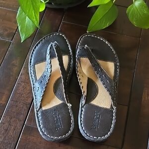 Born Black and Tan Sandals